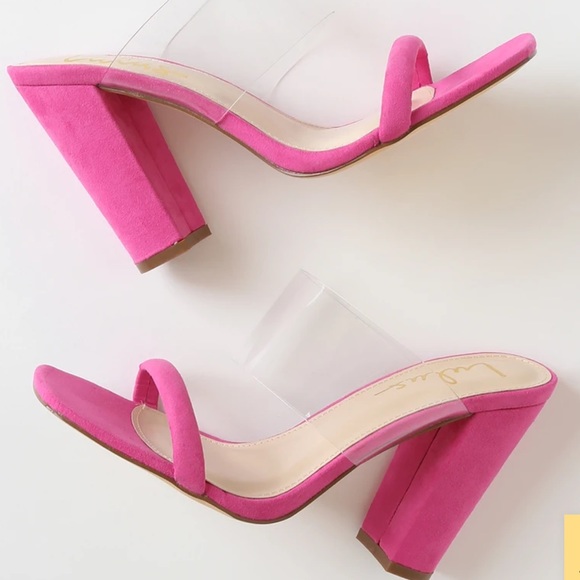 Lulus Shoes - Pink Suede High Heel Sandals